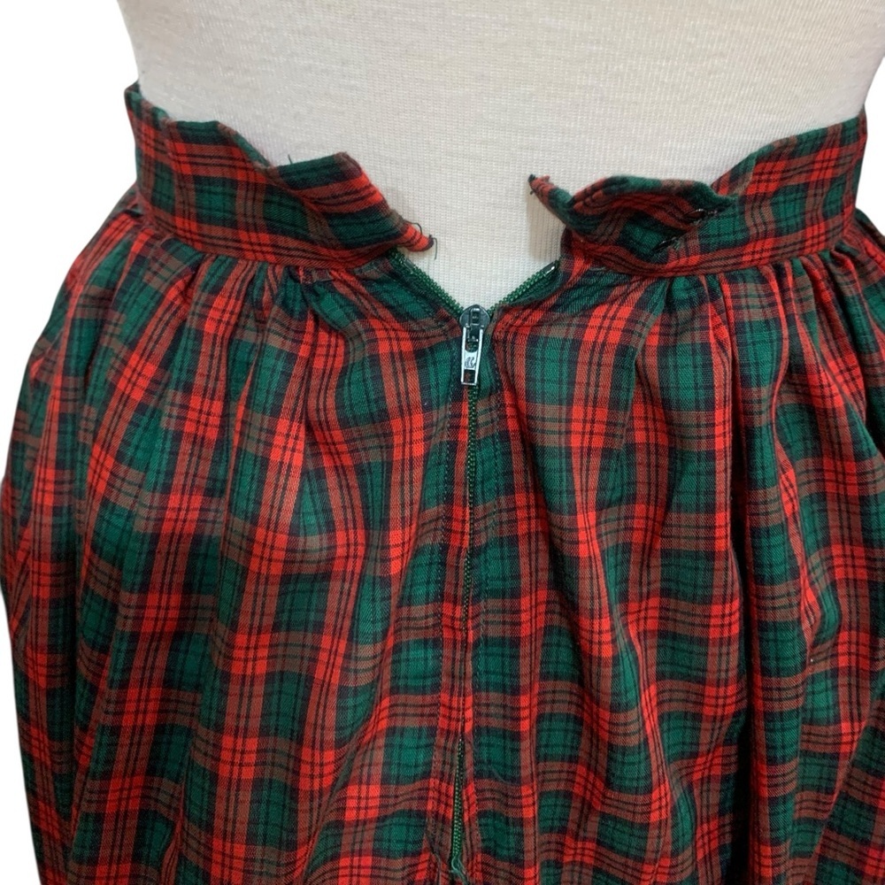 Vintage 70’s handmade plaid ruffle bottomed maxi skirt - Picture 4 of 4